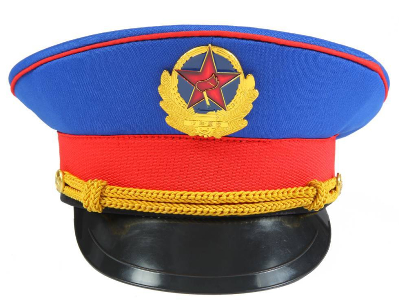 Militāla stila plakā cepure, uniformas audums, plakta augšdaļa, īss vizieris, unisex