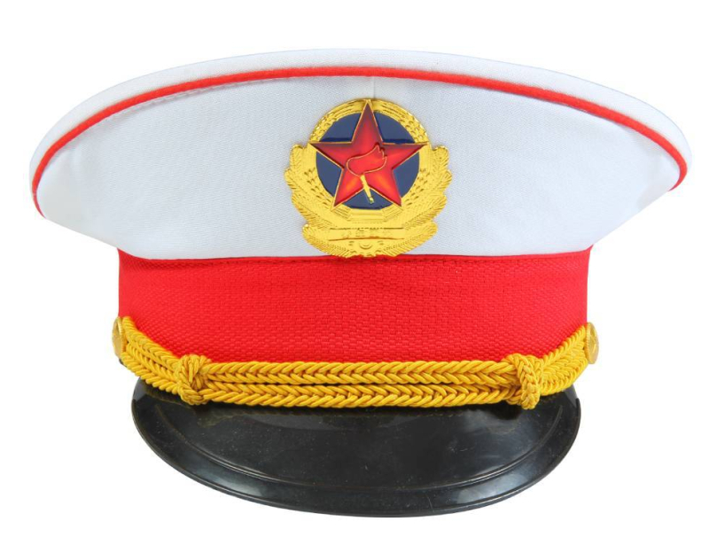 Militāla stila plakā cepure, uniformas audums, plakta augšdaļa, īss vizieris, unisex