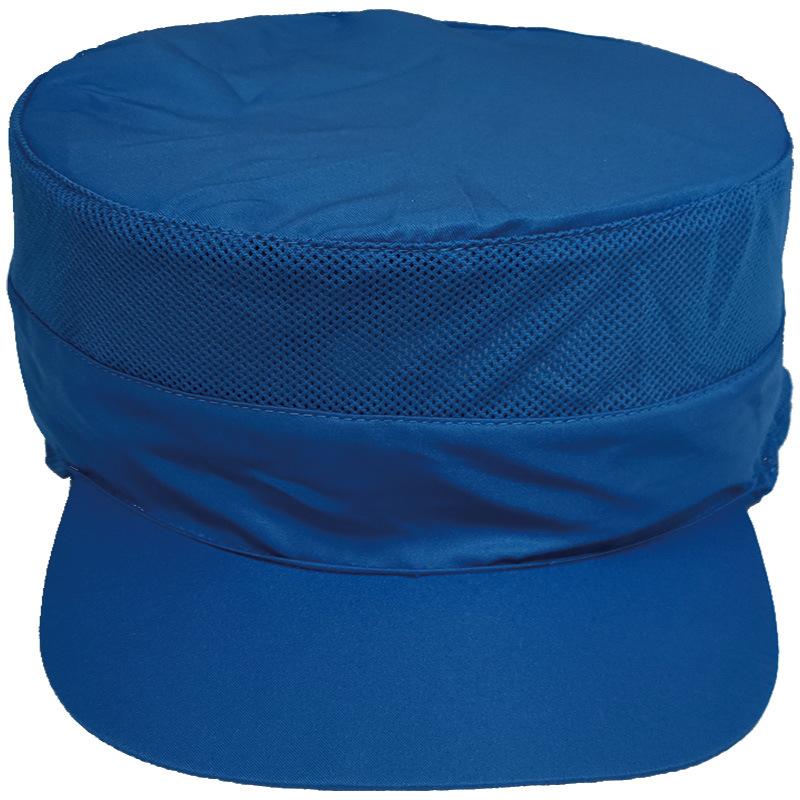 Pulovera kokvilnas cepure ar kupolveida virsu, galvas aizsardzība pret putekļiem, elpojošs dizains, drukāts logotips, personalizācija iespējama; piemērota vasarai, pavasarim un rudenim