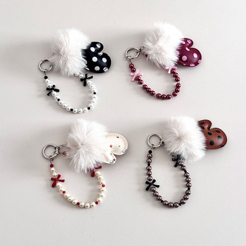 Lanț pentru telefon cu mărgele lucrate manual, model mănuși mici, stil lux lejer, șnur pentru telefon și breloc