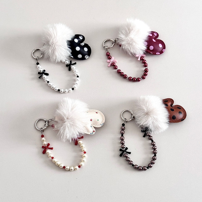 Lanț pentru telefon cu mărgele lucrate manual, model mănuși mici, stil lux lejer, șnur pentru telefon și breloc