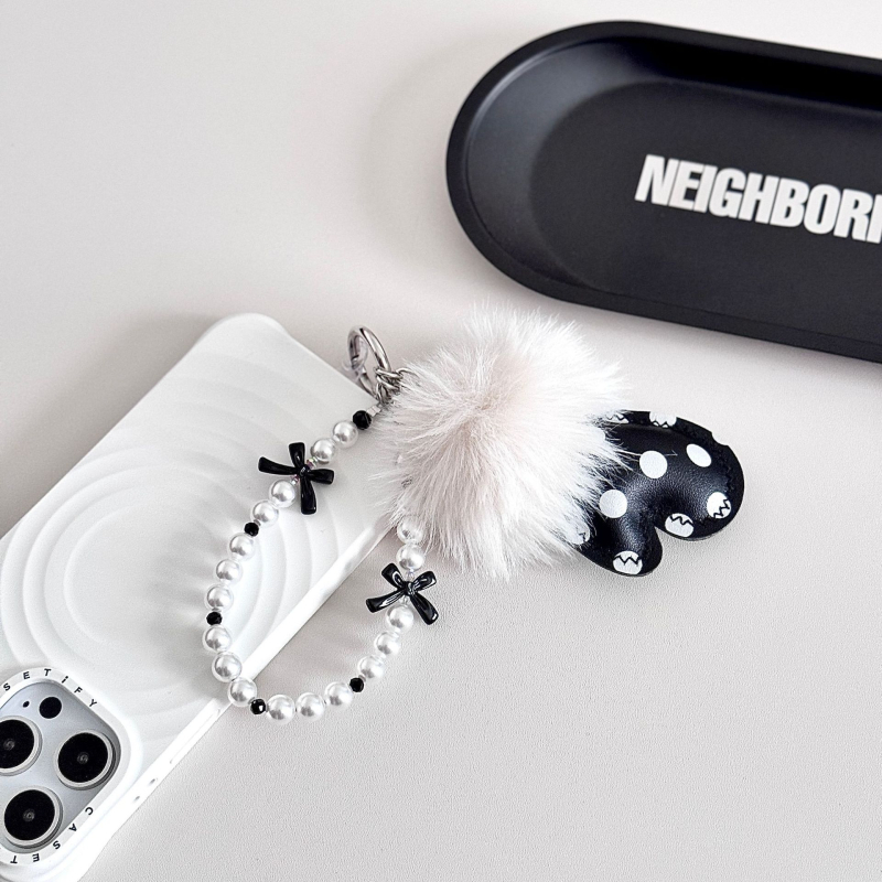 Lanț pentru telefon cu mărgele lucrate manual, model mănuși mici, stil lux lejer, șnur pentru telefon și breloc