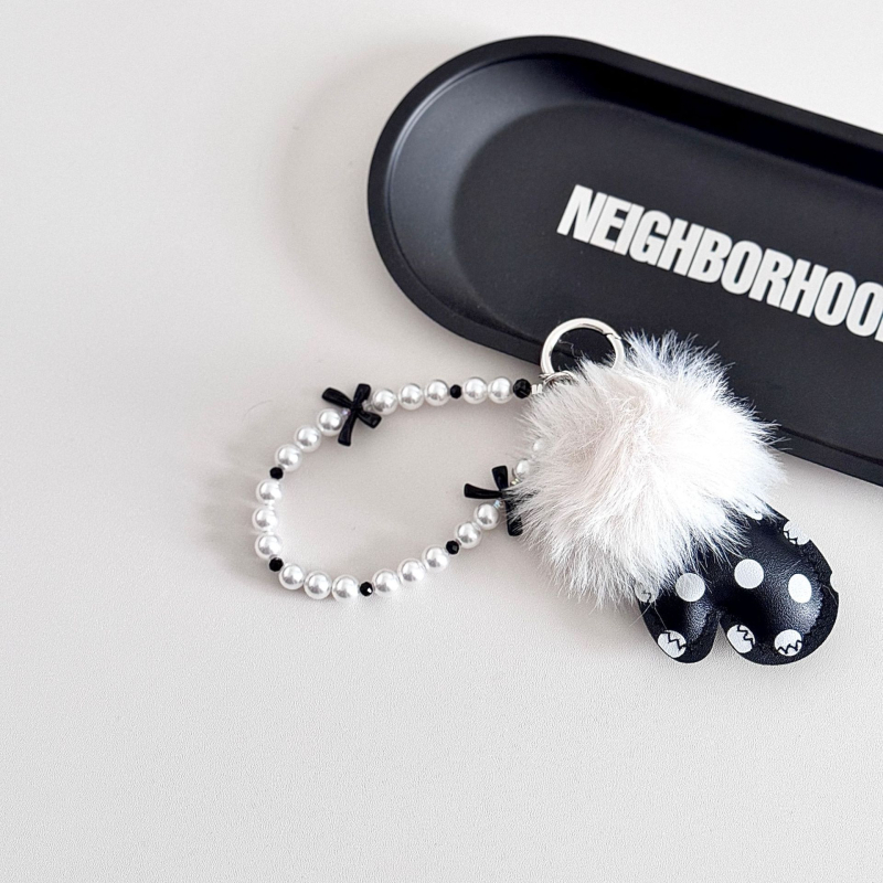 Lanț pentru telefon cu mărgele lucrate manual, model mănuși mici, stil lux lejer, șnur pentru telefon și breloc