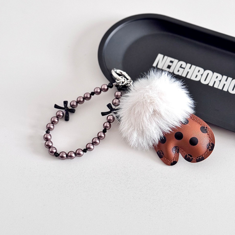 Lanț pentru telefon cu mărgele lucrate manual, model mănuși mici, stil lux lejer, șnur pentru telefon și breloc