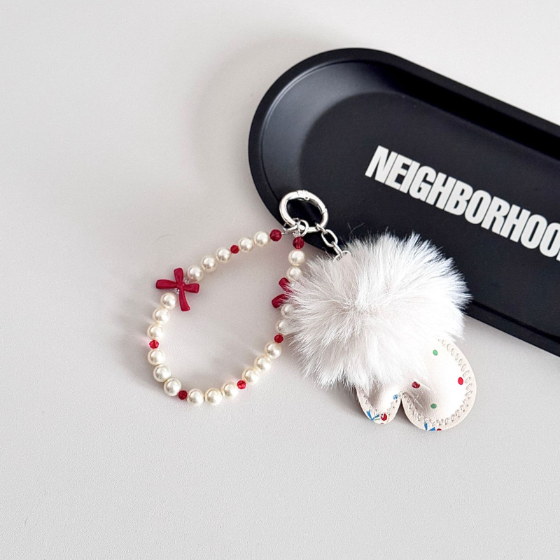 Lanț pentru telefon cu mărgele lucrate manual, model mănuși mici, stil lux lejer, șnur pentru telefon și breloc