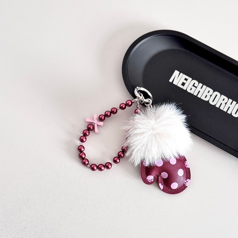 Lanț pentru telefon cu mărgele lucrate manual, model mănuși mici, stil lux lejer, șnur pentru telefon și breloc