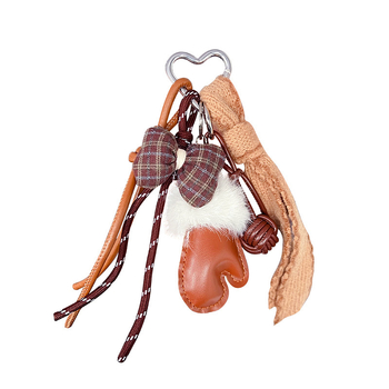 Kljucni lanac s pletenim rukavicom motívom, plast/smola, otisak, Kitty/Snoopy uzorak, GLX-1-177