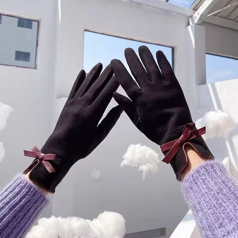 Ženske zimske rukavice Derong materijal, termalne, rukavice s prstima, za jesen i zimu