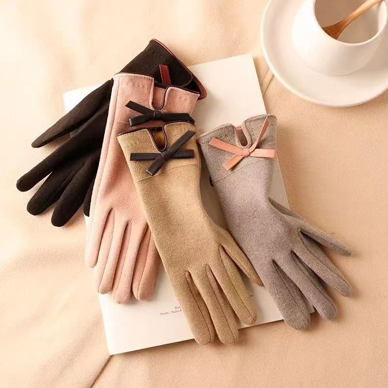 Ženske zimske rukavice Derong materijal, termalne, rukavice s prstima, za jesen i zimu