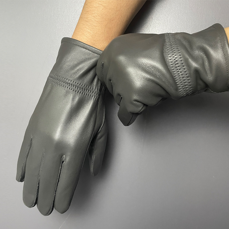 Prave kožne rukavice od ovčje kože za zimu – s unutarnjom flis podstavom, tople, rukavice s podijeljenim prstima za vožnju bicikla i motocikla