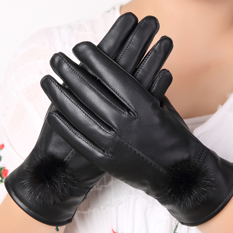 Prave kožne rukavice od ovčje kože za zimu – s unutarnjom flis podstavom, tople, rukavice s podijeljenim prstima za vožnju bicikla i motocikla