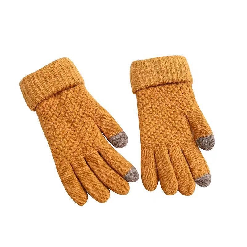 Zimske rukavice za vožnju bicikla s ekranom na dodir, uniseks kašmir pleteni, fleece podstava, Jacquard uzorak