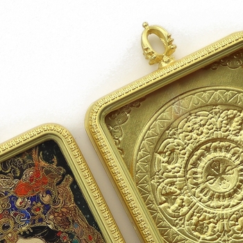 DIY dodaci nakit – dvostruko vodootporna kutija Gawu Box, legura, tibetanski Thangka ručno oslikani portret za privjesak, elektroplatiranje, porijeklo Dongguan, marka Zangtai Jewelry, etnički stil, književno retro