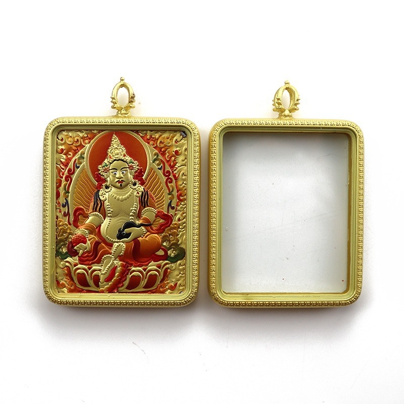 DIY dodaci nakit – dvostruko vodootporna kutija Gawu Box, legura, tibetanski Thangka ručno oslikani portret za privjesak, elektroplatiranje, porijeklo Dongguan, marka Zangtai Jewelry, etnički stil, književno retro