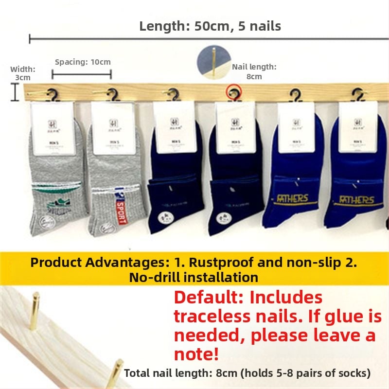 Държач за бижута за стенен монтаж, 3–5 слоя, корпус от твърдо дърво, материал TPR