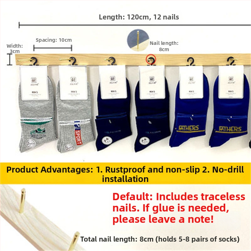 Държач за бижута за стенен монтаж, 3–5 слоя, корпус от твърдо дърво, материал TPR
