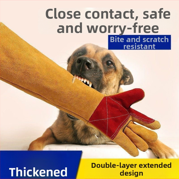 Suņu apmācības cimdi — Biezināta āda, izturīgi pret plīsumu, aizsargā no skrāpējumiem un kodieniem, piemēroti kaķiem, suņiem un hamstriem