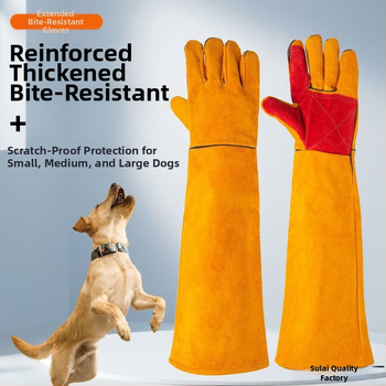 Suņu apmācības cimdi — biezināta āda, izturīgi pret plēšanu; Produkta kategorija: Cits; Materiāls: Cits; Stils: Mūsdienīgs vienkāršums; Izlaidums: 2023