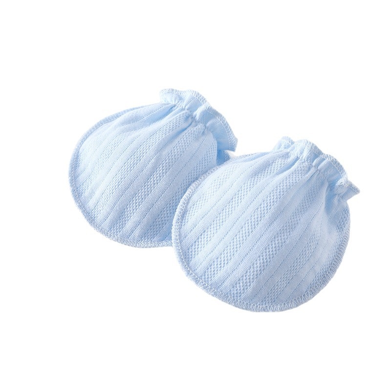 Újszülött anti-karcolás kesztyűk 100% pamutból, kis kézvédő kesztyűk babáknak 0–3 évesek