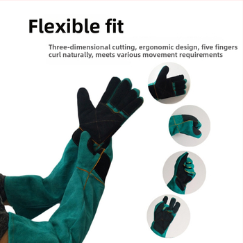 Kožové rukavice pre domáce zvieratá z hovädzej kože - proti uhryznutiu, proti škrabaniu, na tréning