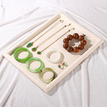 Поставка за бижута за дисплей с платнена основа и фланелен корпус, плоска тава, еднослойна, луксозен стил