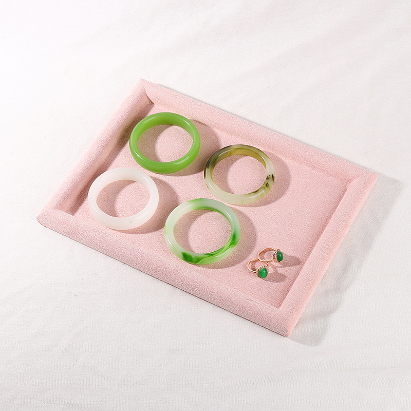 Поставка за бижута за дисплей с платнена основа и фланелен корпус, плоска тава, еднослойна, луксозен стил