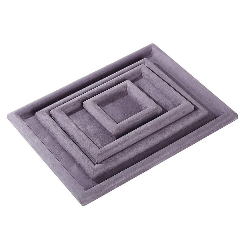 Поставка за бижута за дисплей с платнена основа и фланелен корпус, плоска тава, еднослойна, луксозен стил