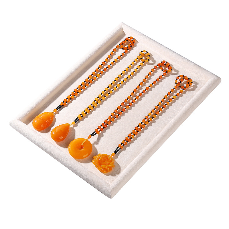 Поставка за бижута за дисплей с платнена основа и фланелен корпус, плоска тава, еднослойна, луксозен стил