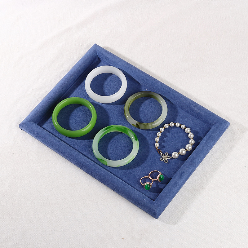 Поставка за бижута за дисплей с платнена основа и фланелен корпус, плоска тава, еднослойна, луксозен стил