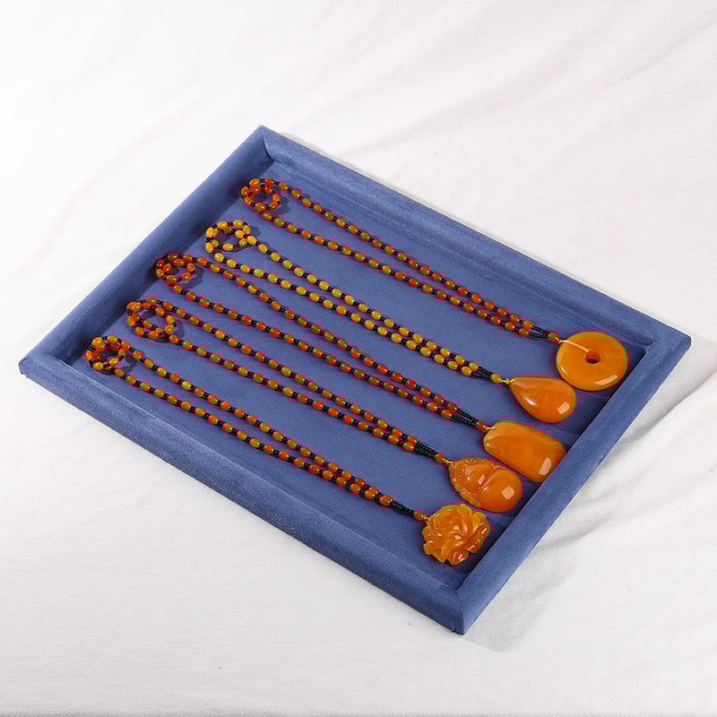 Поставка за бижута за дисплей с платнена основа и фланелен корпус, плоска тава, еднослойна, луксозен стил