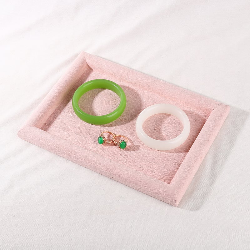 Поставка за бижута за дисплей с платнена основа и фланелен корпус, плоска тава, еднослойна, луксозен стил