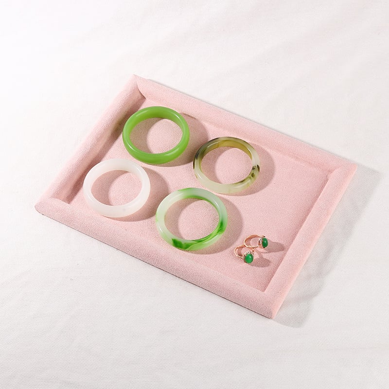 Поставка за бижута за дисплей с платнена основа и фланелен корпус, плоска тава, еднослойна, луксозен стил