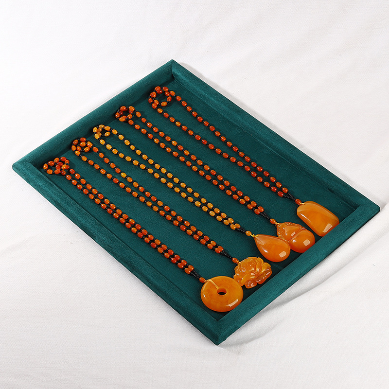 Поставка за бижута за дисплей с платнена основа и фланелен корпус, плоска тава, еднослойна, луксозен стил