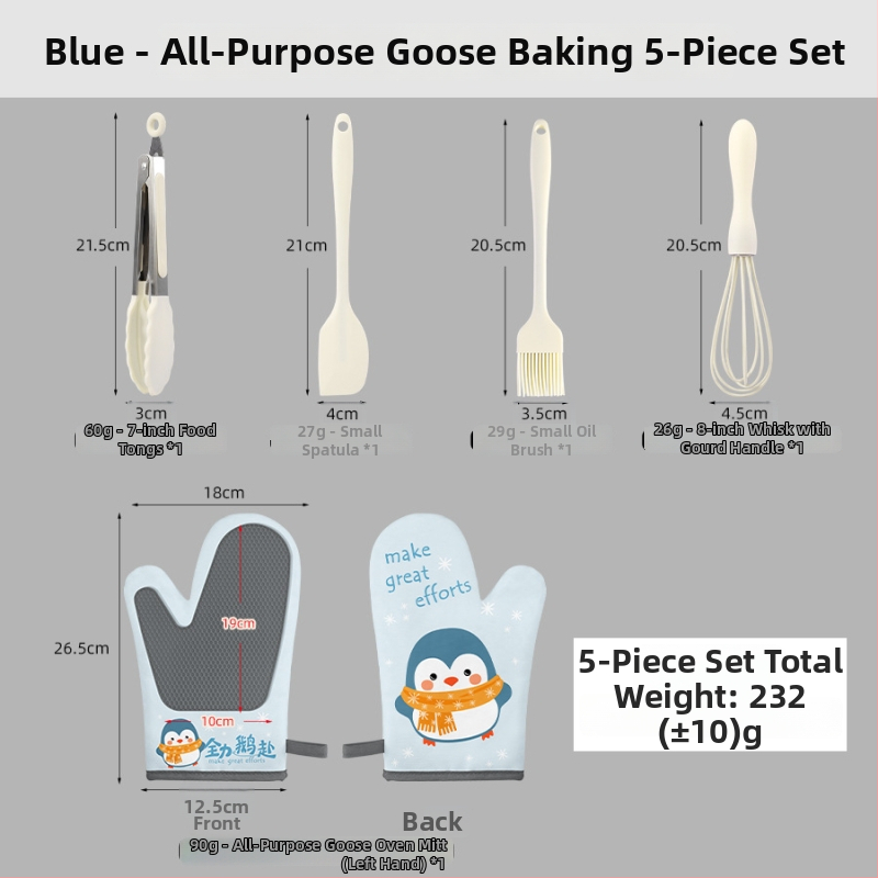 Cepšanas cimdi no kokvilnas un silikona, karikatūras kaķēna raksts, 5 gab. komplekts, pielāgojami