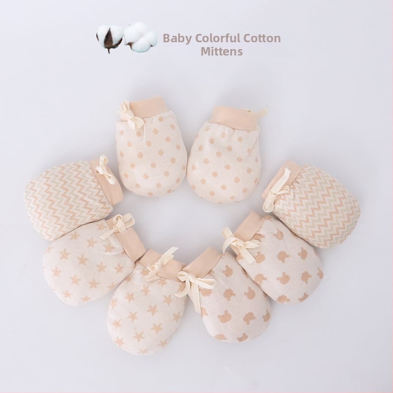 Baba anti-karcoló pamut kötött kesztyűk újszülötteknek, állítható jacquard mintázat, uniszex, Swan's horn