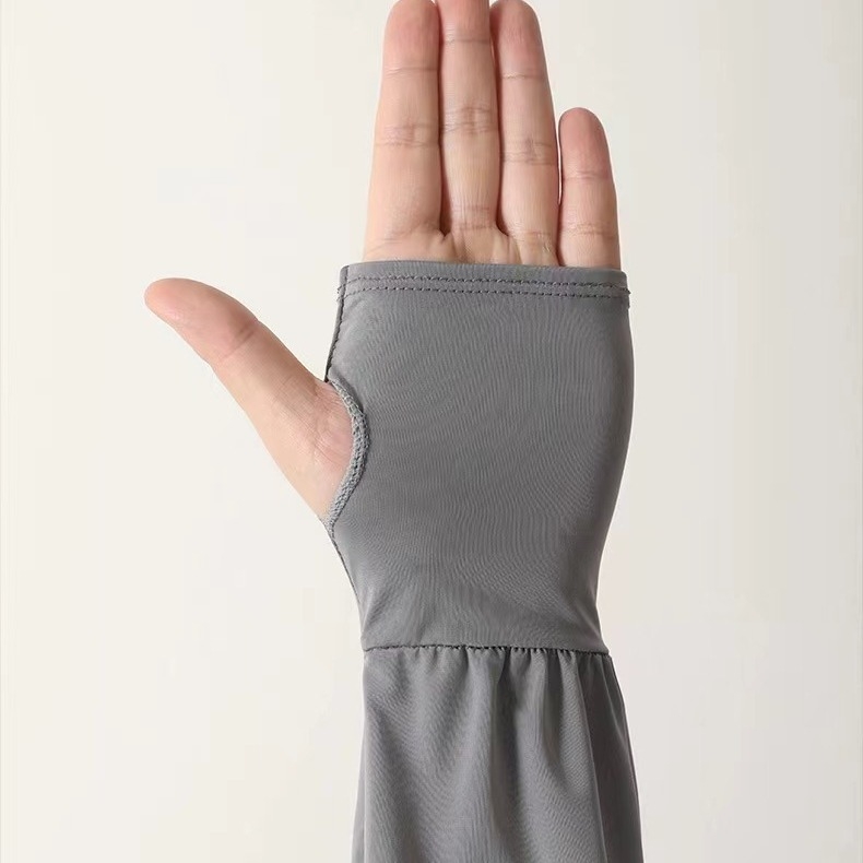 Rukávy na ochranu pred slnkom z ľadového hodvábu, voľný strih, polyester, UV ochrana, jar 2025
