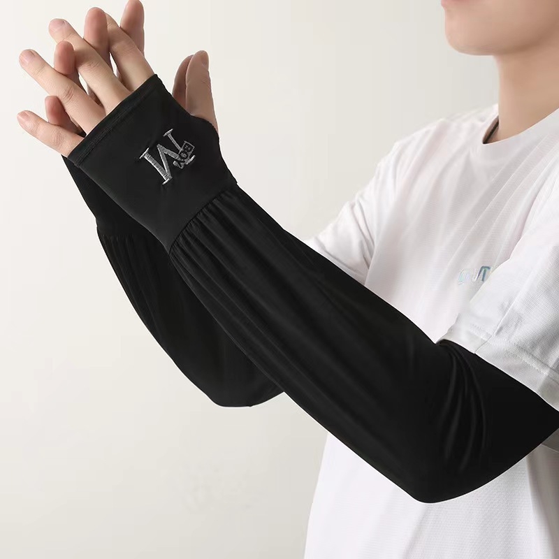 Rukávy na ochranu pred slnkom z ľadového hodvábu, voľný strih, polyester, UV ochrana, jar 2025