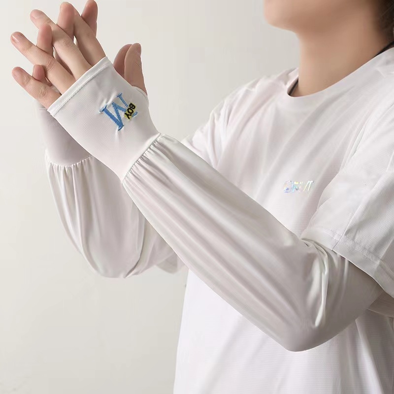 Rukávy na ochranu pred slnkom z ľadového hodvábu, voľný strih, polyester, UV ochrana, jar 2025