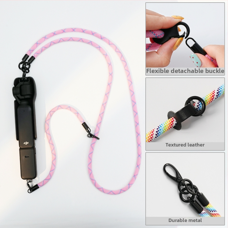 Телефонен ланярд с дълга презрамка, унисекс, полиестер, тъкана изработка, метална катарама, възможност за печат на лого