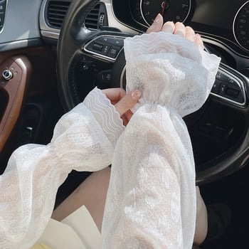 Čipkovaný oversleeve na leto – ochrana proti slnku, sieťový materiál, polyester 81–95 %, štýl: Dáma / Roztomilá / Sladká