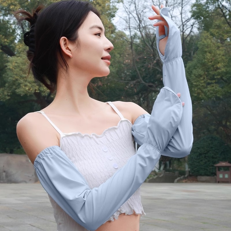 Ženske UV zaštitne rukave Ice Silk – Poliester 71-80%, Proljeće 2025, Stil Fresh and Sweet