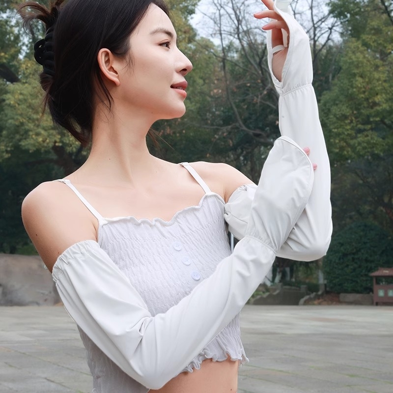 Ženske UV zaštitne rukave Ice Silk – Poliester 71-80%, Proljeće 2025, Stil Fresh and Sweet