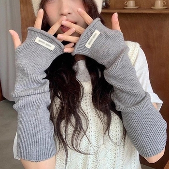 Fan Sakura pletene rukavice za ruke za žene, zimski stil, dugi rukavi, topli
