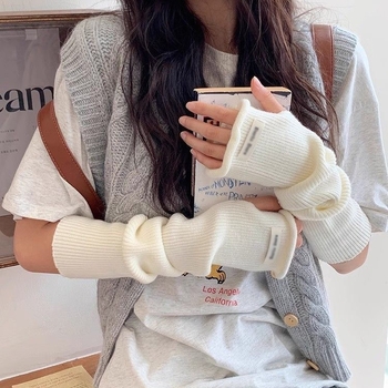 Fan Sakura pletene rukavice za ruke za žene, zimski stil, dugi rukavi, topli