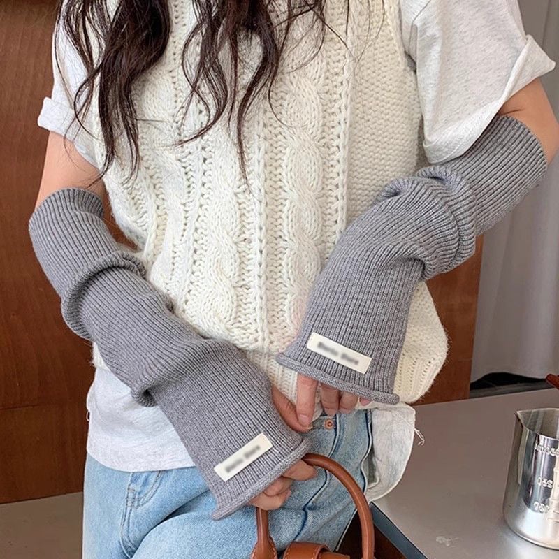 Fan Sakura pletene rukavice za ruke za žene, zimski stil, dugi rukavi, topli