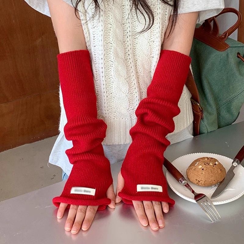 Fan Sakura pletene rukavice za ruke za žene, zimski stil, dugi rukavi, topli