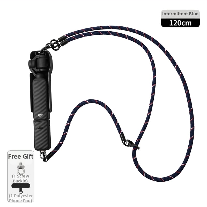 DJI Pocket3 lanyard pre crossbody, dlhý, dizajn 3 v 1, odnímateľný, polyesterové lano s kovovou sponou, unisex, tlač loga k dispozícii