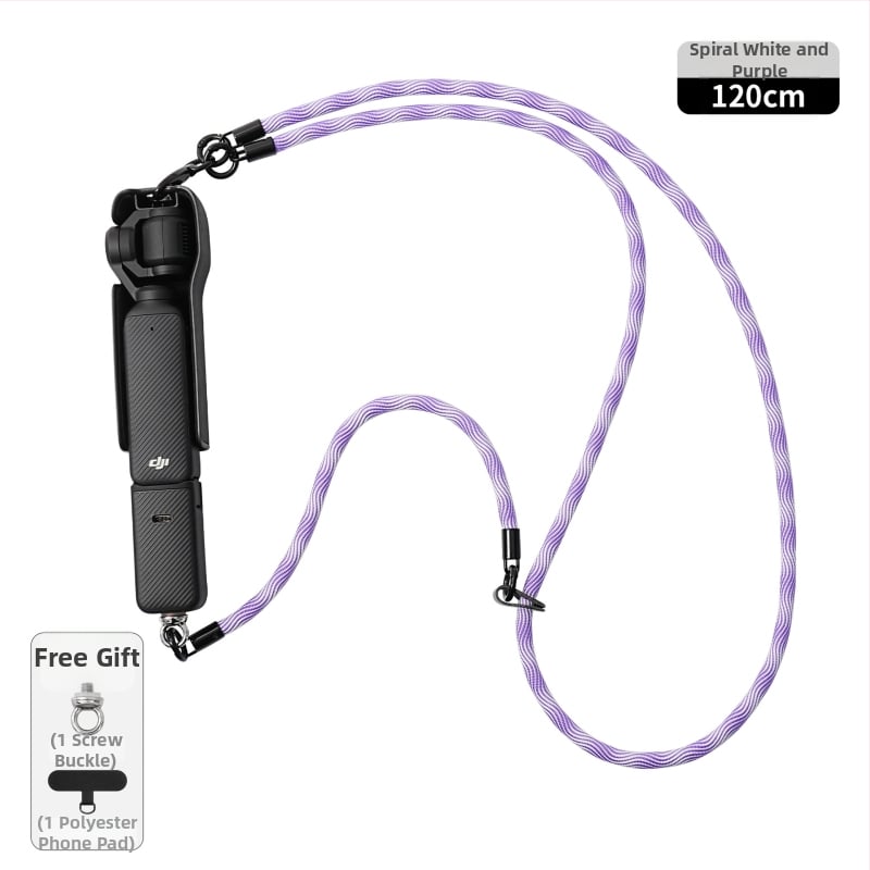 DJI Pocket3 lanyard pre crossbody, dlhý, dizajn 3 v 1, odnímateľný, polyesterové lano s kovovou sponou, unisex, tlač loga k dispozícii