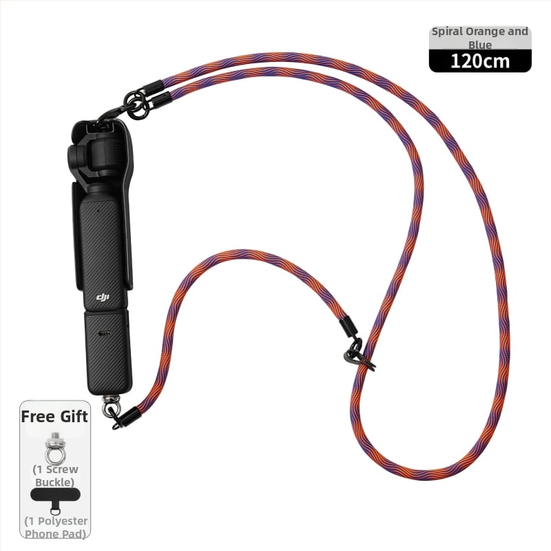 DJI Pocket3 lanyard pre crossbody, dlhý, dizajn 3 v 1, odnímateľný, polyesterové lano s kovovou sponou, unisex, tlač loga k dispozícii