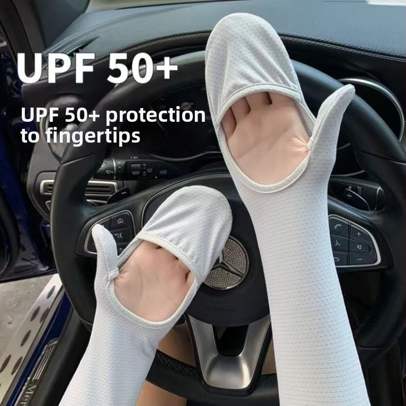 Cyklistické paže návleky proti slnku, Ice Silk látka, zmes nylonu a viskozy, UV ochrana